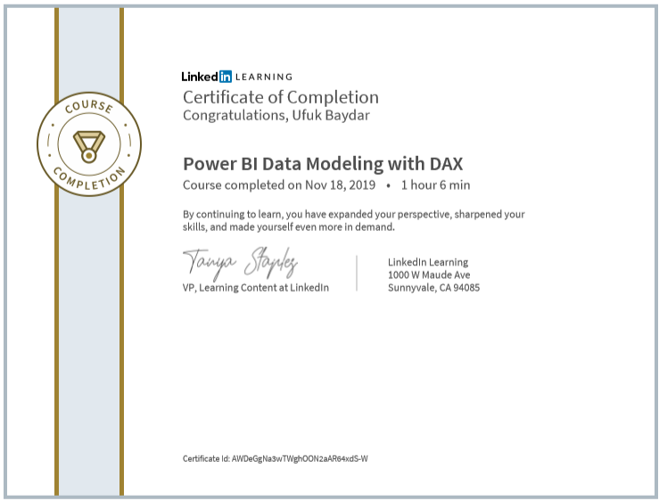 Data Modeling with Dax Certificate